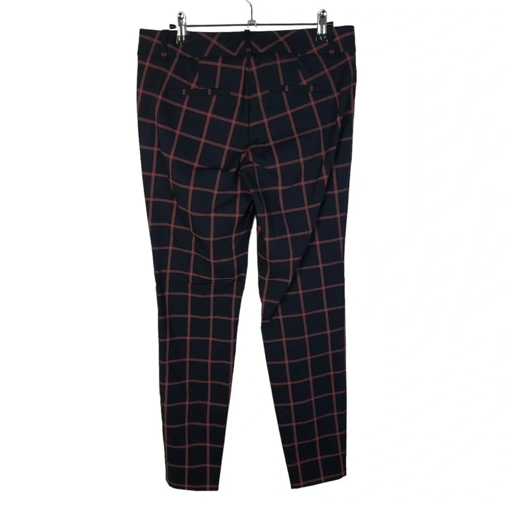 The Limited Ideal Stretch‎ Navy Blue & Pink Square Plaid Dress Pants 4